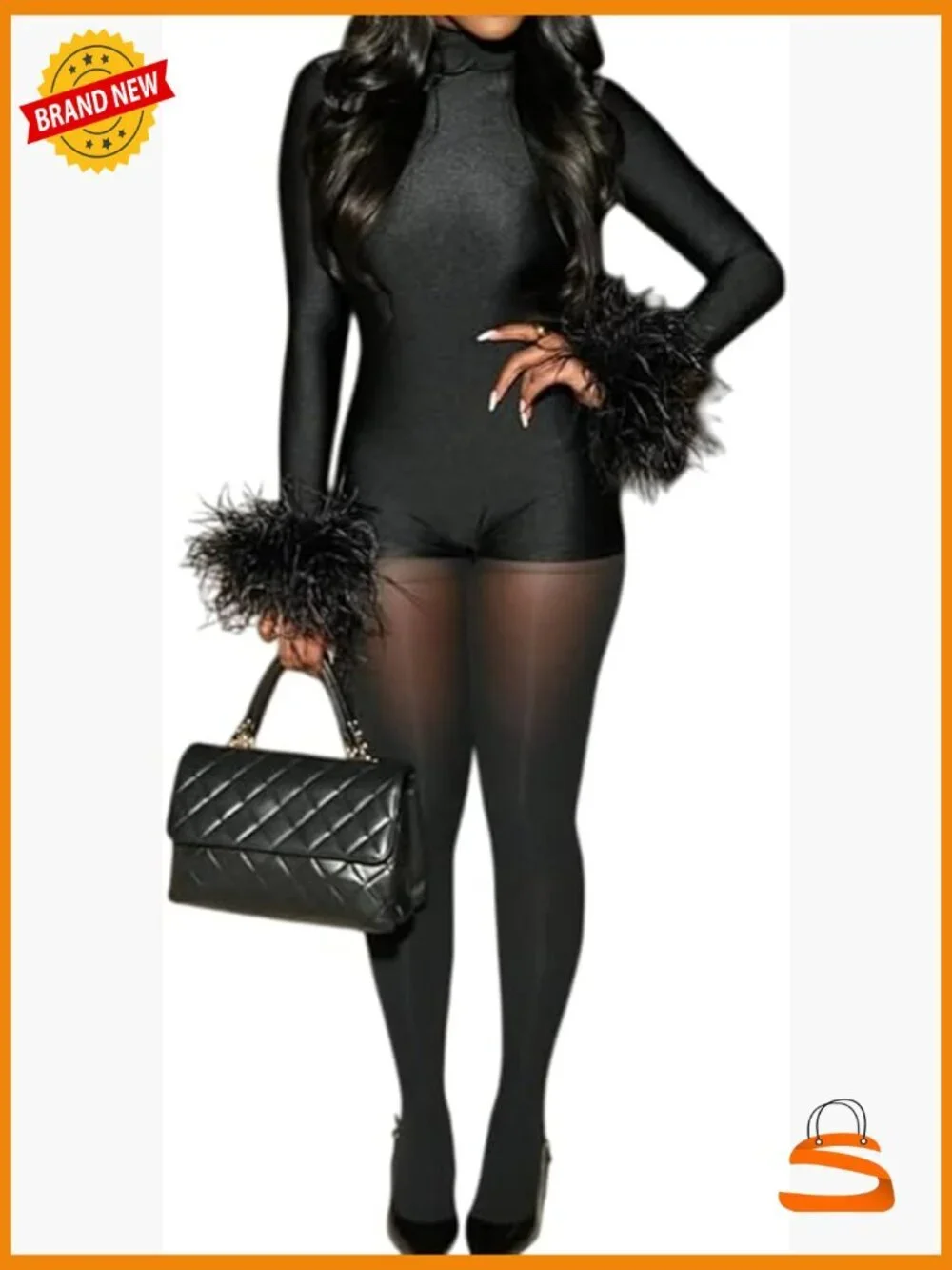 Long Sleeve Backless Bodycon Short Jumpsuit Party Romper